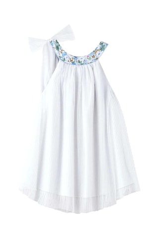 Vestido - Blanco, azul y amarillo