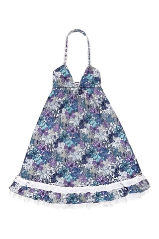 Vestido de playa - Blanco, azul y violeta