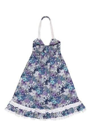 Vestido de playa - Blanco, azul y violeta