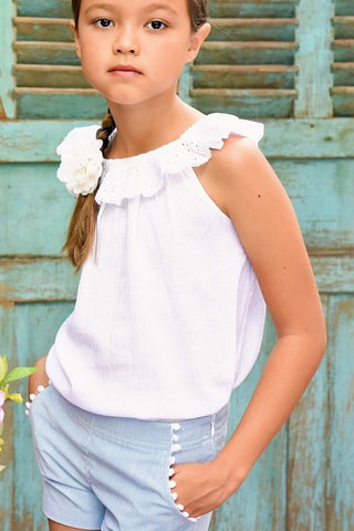 Short - Blanco y azul