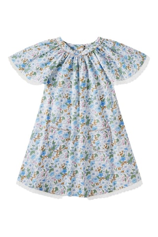Vestido - Blanco, azul y verde