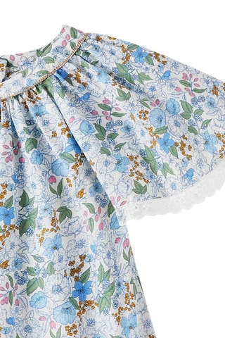 Vestido - Blanco, azul y verde