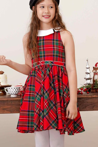 Vestido - Blanco, rojo y verde