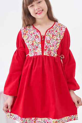 Vestido - Blanco, rojo y amarillo