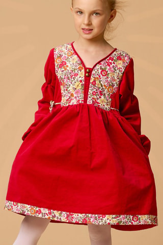 Vestido - Blanco, rojo y amarillo