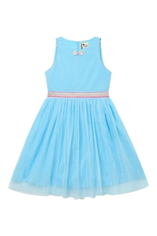 Robe plissée - Bleu et rose