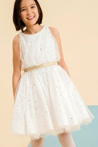Vestido plisado - Blanco
