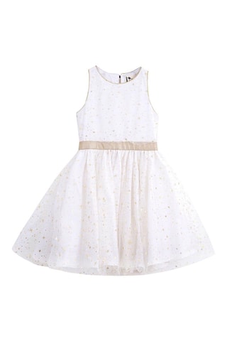 Vestido plisado - Blanco