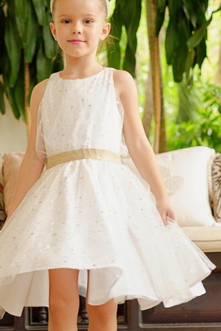 Vestido plisado - Blanco