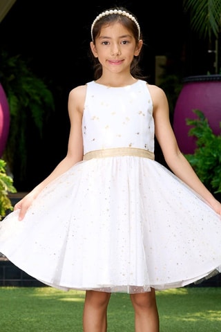 Vestido plisado - Blanco