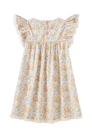 Vestido - Blanco, amarillo y rosa