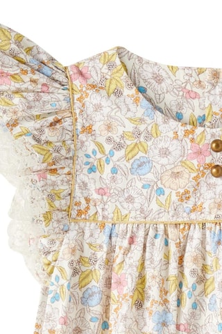 Vestido - Blanco, amarillo y rosa