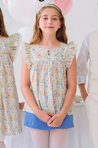 Falda pantalón - Azul y rosa