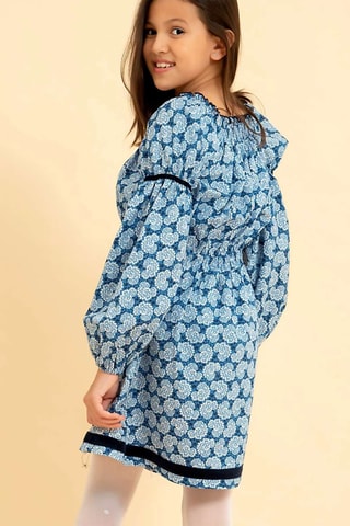 Vestido - Blanco, negro y azul