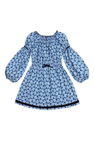 Vestido - Blanco, negro y azul