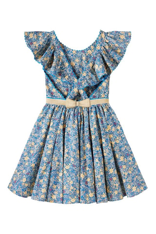 Vestido - Blanco, azul y amarillo