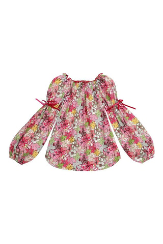 Blusa - Blanco, verde, amarillo y rosa