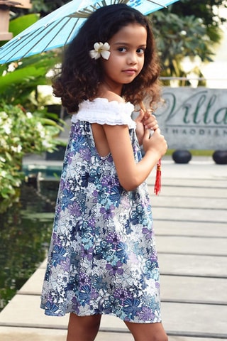 Robe - Blanc, bleu et violet