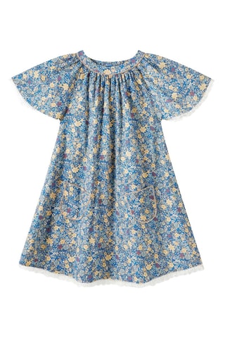 Vestido - Blanco, azul y amarillo