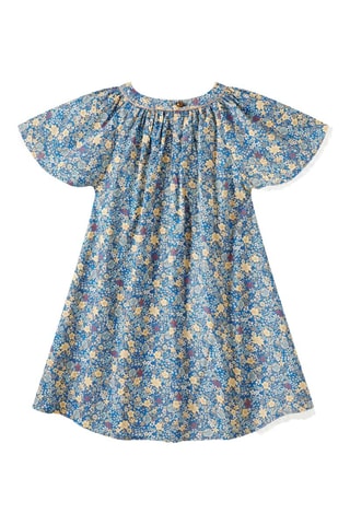 Vestido - Blanco, azul y amarillo