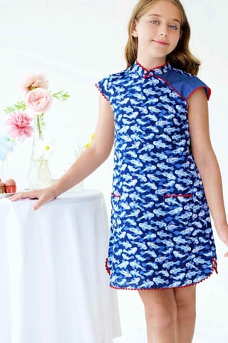 Vestido - Blanco, rojo y azul