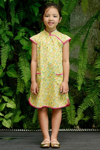 Vestido - Azul, amarillo y rosa