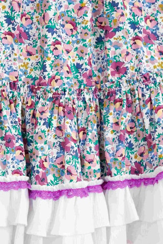 Vestido - Blanco, verde y violeta