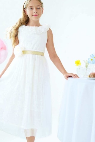 Vestido plisado - Blanco