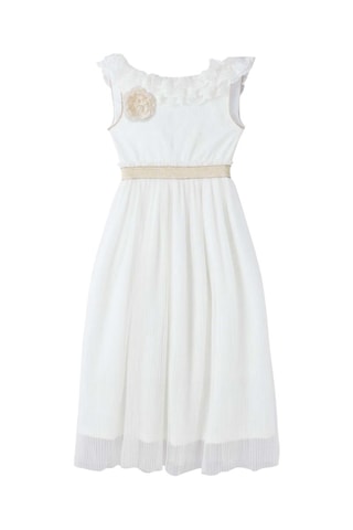 Vestido plisado - Blanco