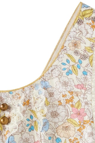 Vestido - Blanco, azul y amarillo