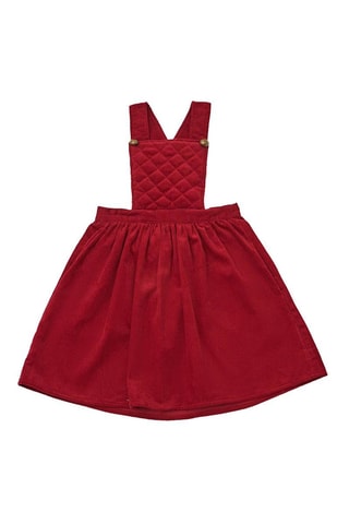 Robe salopette en velours - Rouge