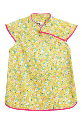 Blusa - Blanco, azul, amarillo y rosa
