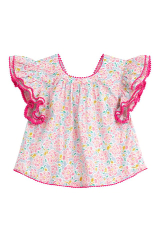 Blusa - Blanco, amarillo y rosa