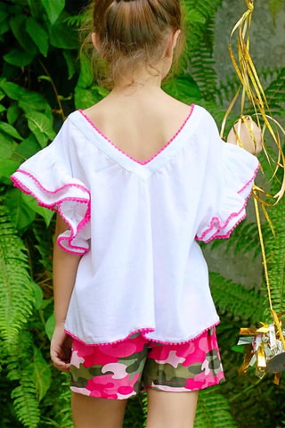 Blusa - Blanco y rosa