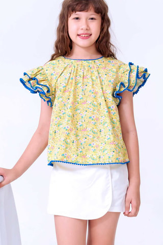 Blusa - Blanco, azul y amarillo
