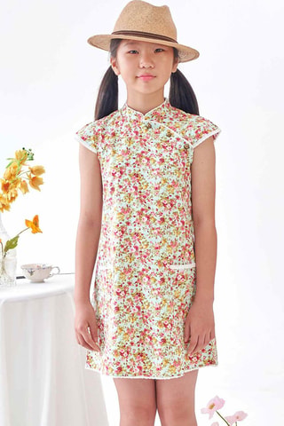 Vestido - Verde, amarillo y rosa