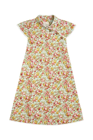 Vestido - Verde, amarillo y rosa