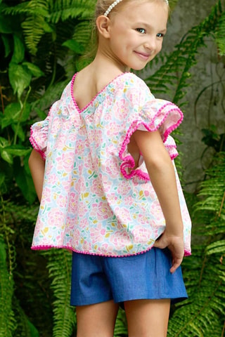 Falda pantalón - Azul, rosa y rojo