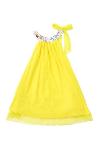 Vestido plisado - Amarillo y naranja