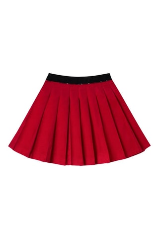 Falda plisada - Negro y rojo