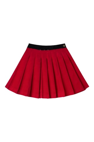 Falda plisada - Negro y rojo
