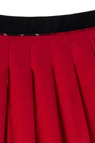 Falda plisada - Negro y rojo