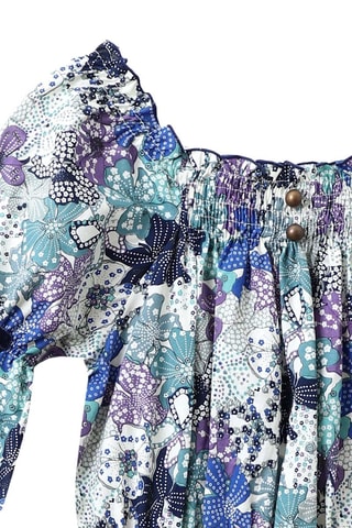 Vestido - Blanco, azul y violeta