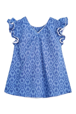 Vestido - Blanco y azul