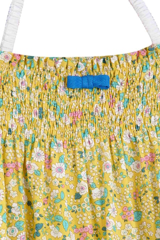 Vestido - Blanco, azul y amarillo