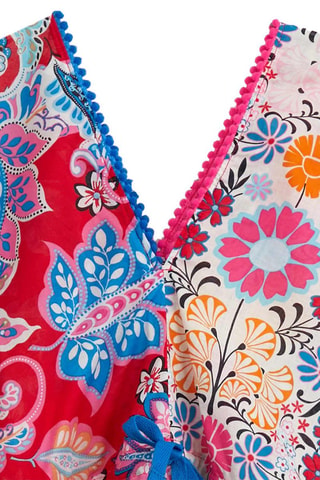 Vestido de playa - Blanco, rojo y azul