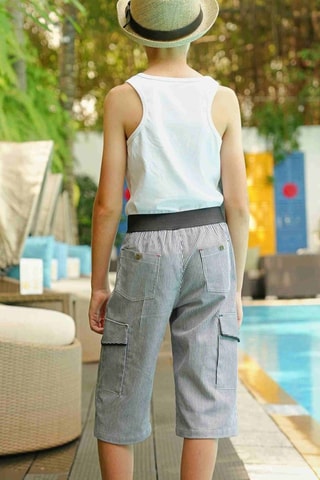Bermudas - Blanco, negro y gris