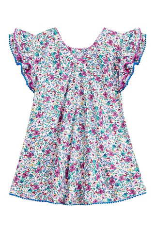 Vestido - Verde, violeta y rosa