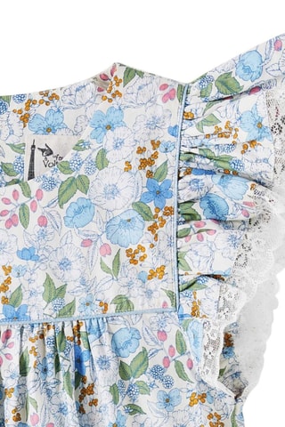 Vestido - Blanco, azul y verde