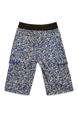 Bermudas de lino - Azul, amarillo y negro